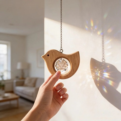 Wooden bird sun - wooden,